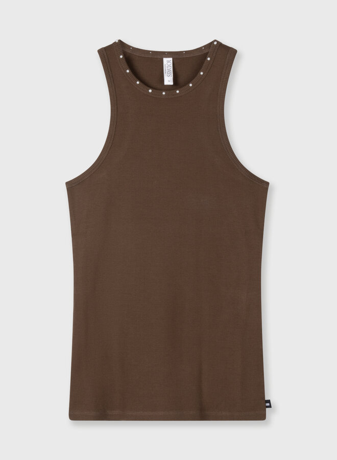 10days tank top pearls dark truffle