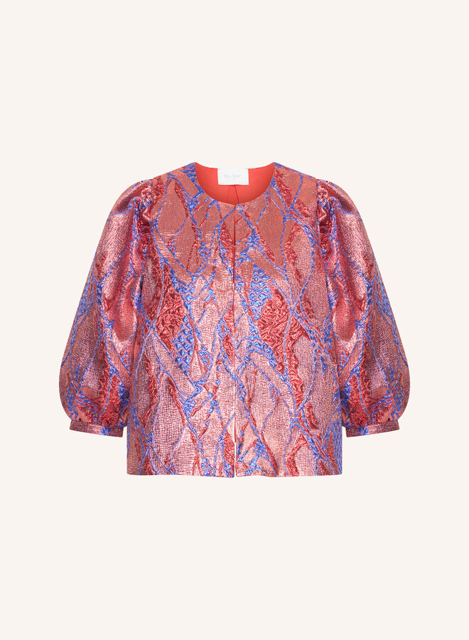 By Bar mauri jacquard blouse coral