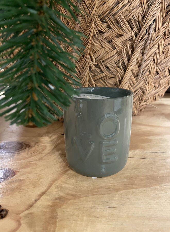 Zusss W25 geurkaars keramiek love donkergroen