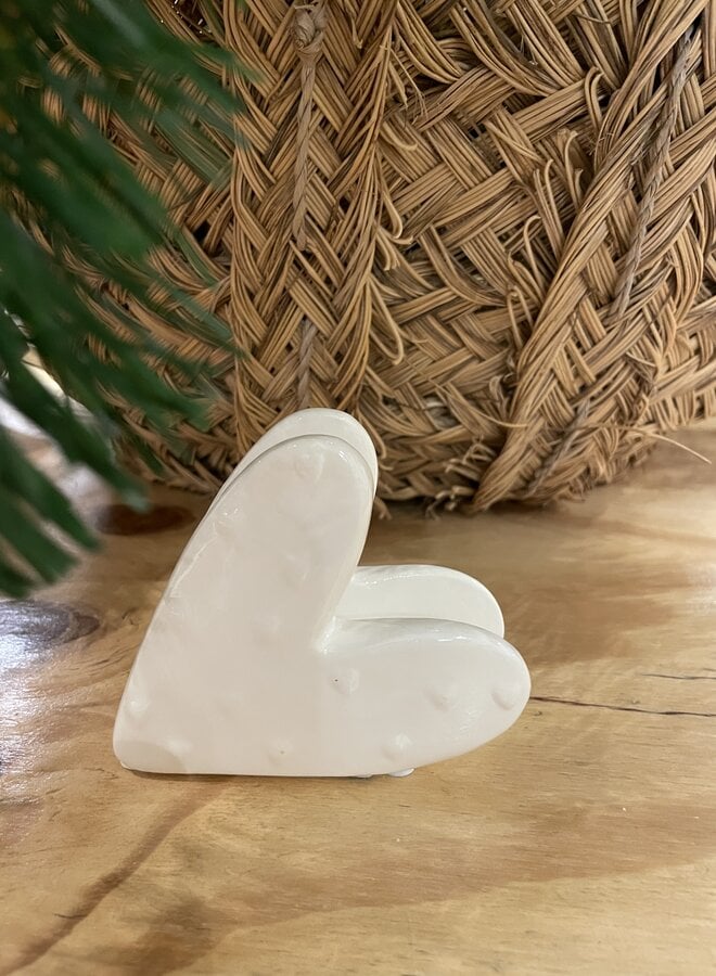 Zusss servethouder keramiek hartje wit