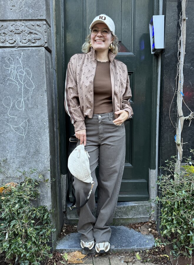 10DAYS jog twill pants dark truffle