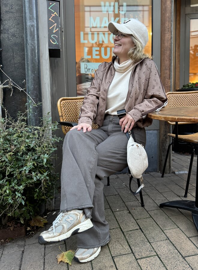 10DAYS jog twill pants dark truffle