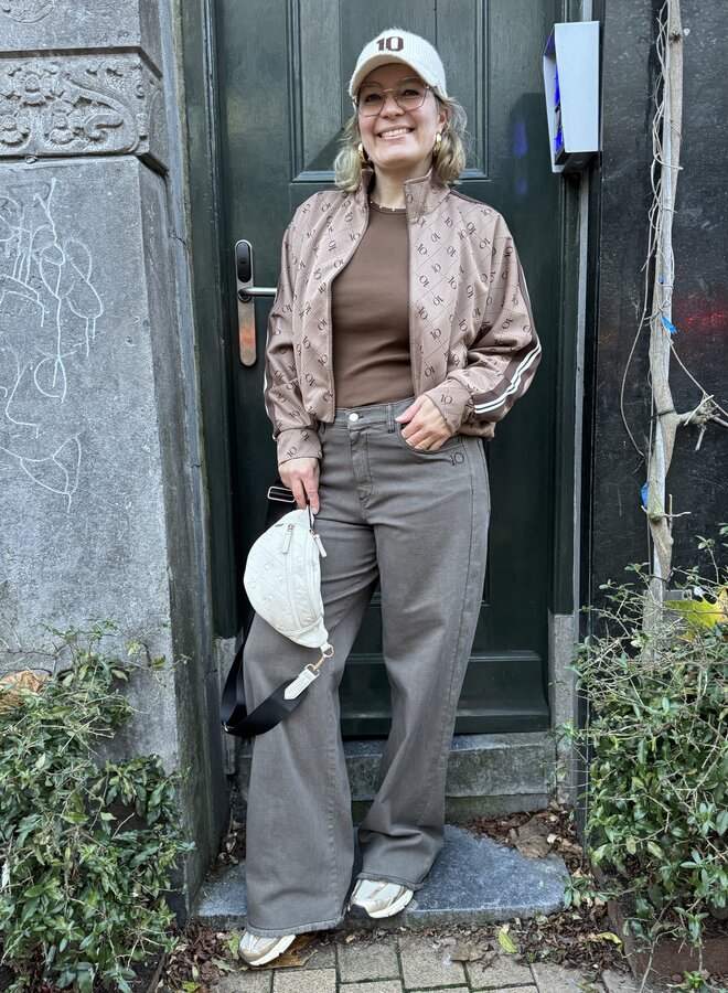 10DAYS track jacket monogram fudge