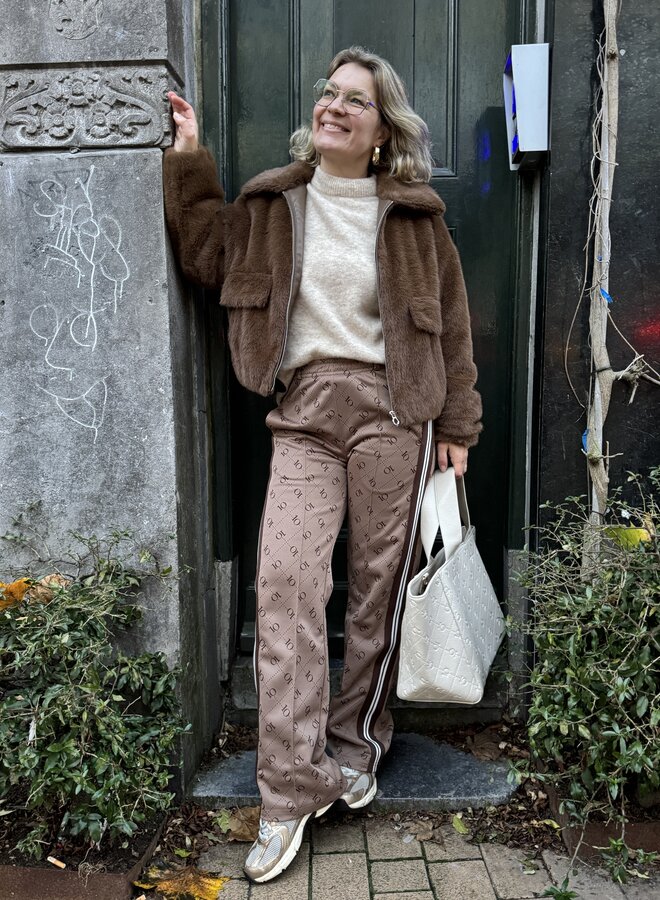 10DAYS track pants monogram fudge