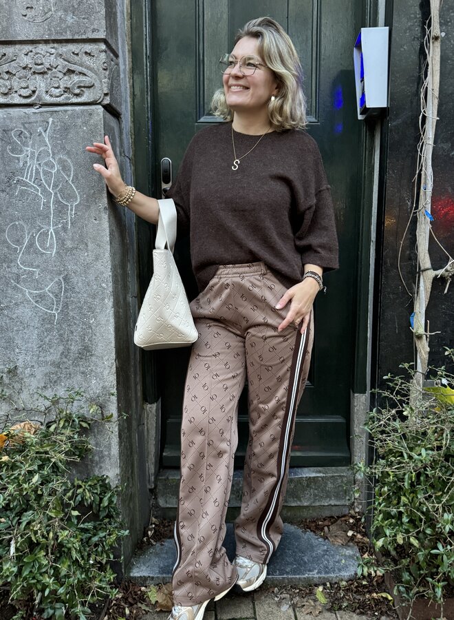 10DAYS track pants monogram fudge