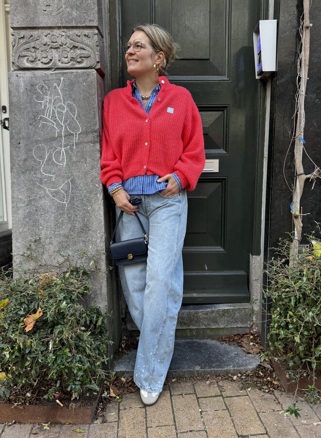 American V. east19 vest knopen sunrise fluo