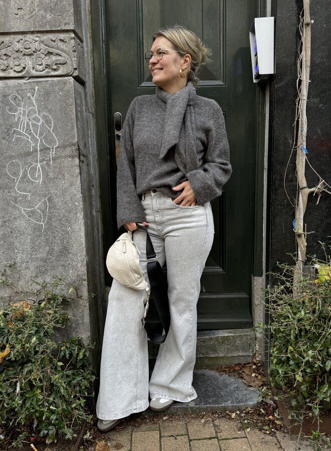 SF lulu bow knit medium grey