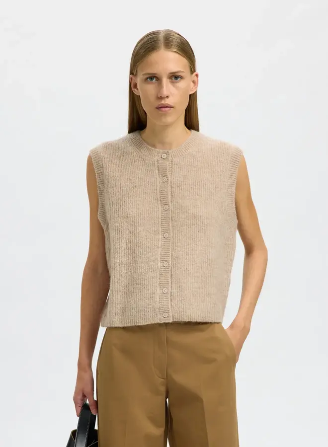 SF lulu sl button o-neck vest birch