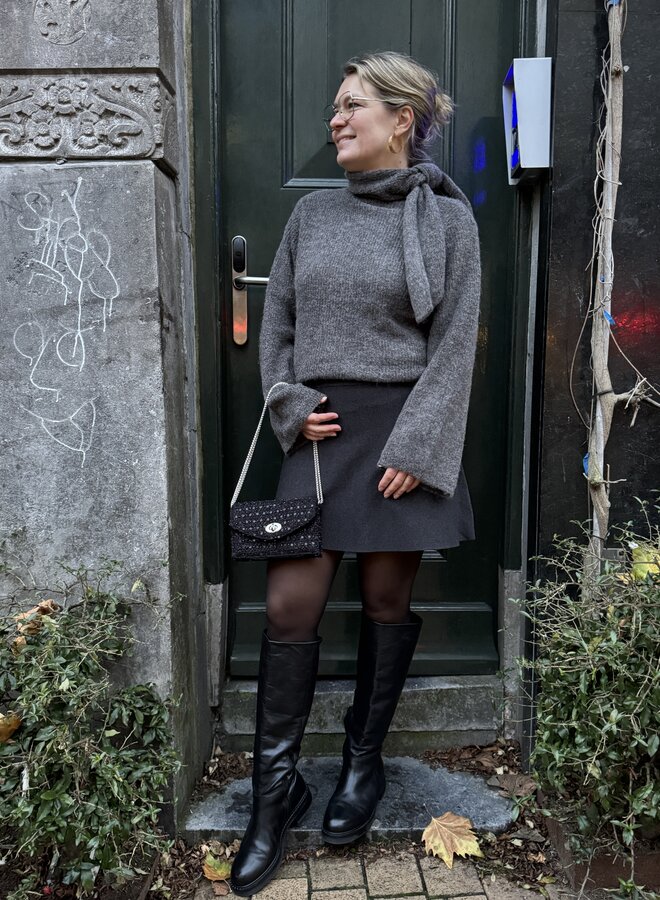 SF lulu bow knit medium grey