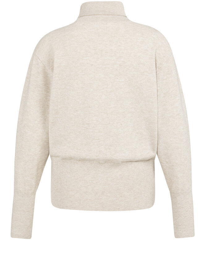 Yaya high neck sweater with buttons grey