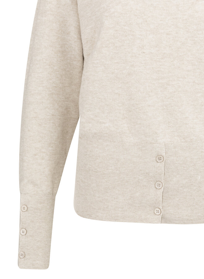 Yaya high neck sweater with buttons grey