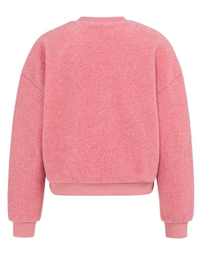 Yaya teddy sweater rose red