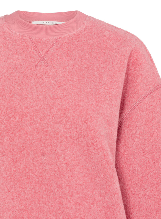 Yaya teddy sweater rose red