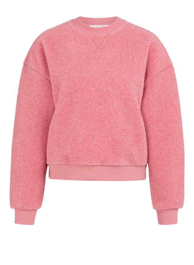 Yaya teddy sweater rose red