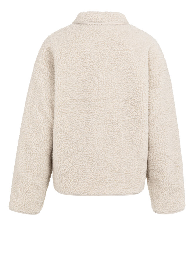 YAYA teddy jacket with chest pocket grey