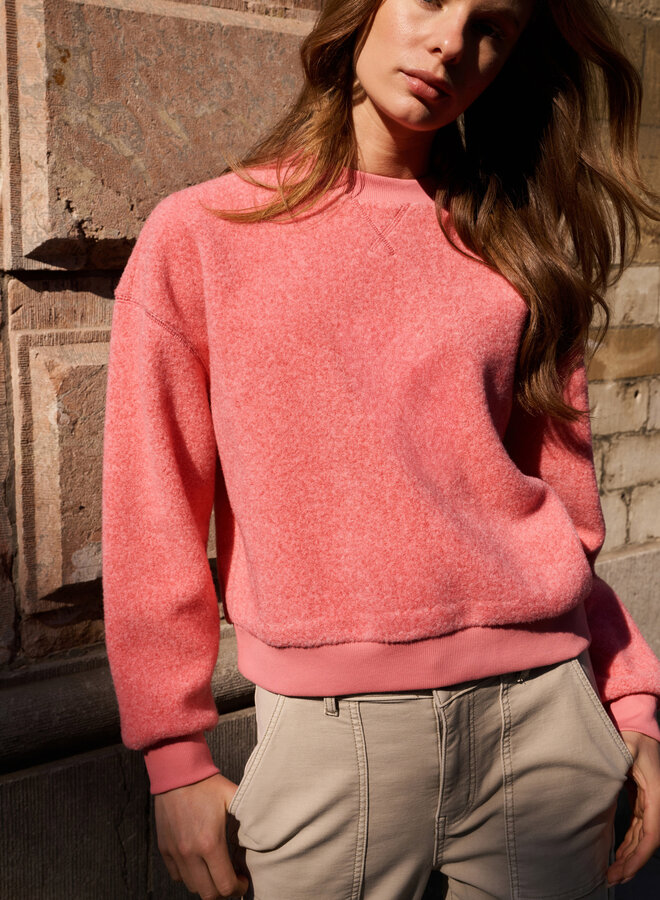 Yaya teddy sweater rose red