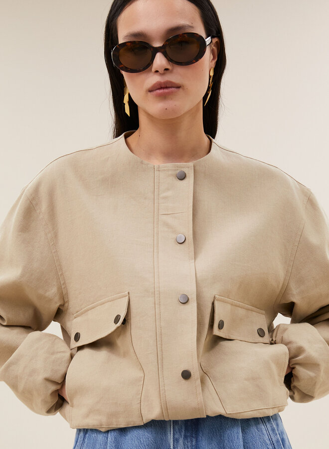 BY BAR maggie canvas jacket dark sand