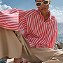 By Bar sarah short stripe blouse red