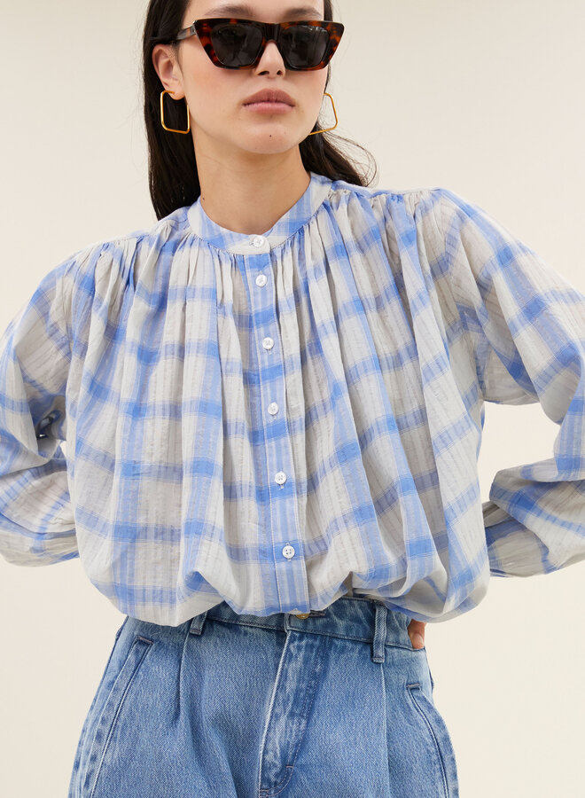 By Bar nyka check blouse light blue