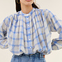 By Bar nyka check blouse light blue