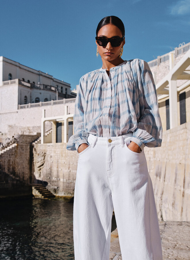 By Bar nyka check blouse light blue