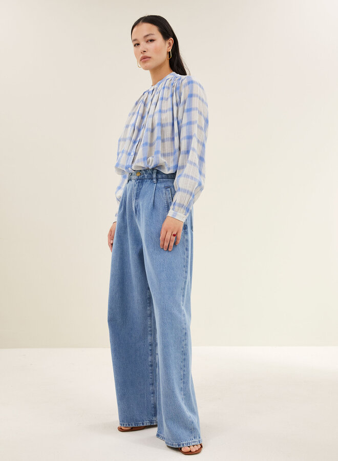 By Bar nyka check blouse light blue