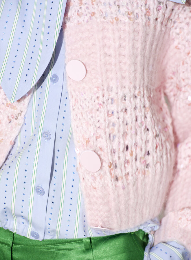 Dante6 juna stripe cardigan rose quarts