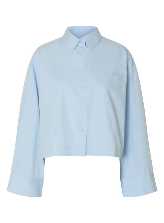 SF astha cropped boxy shirt cashmere blue