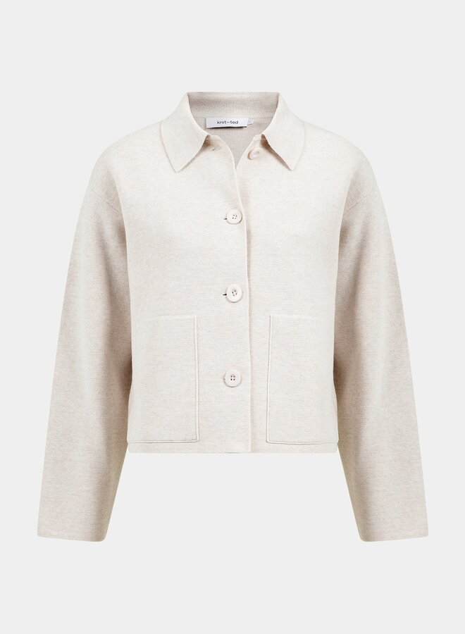 Knit-ted joy cardigan greige