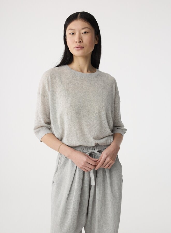 Knit-ted fanes t-shirt grey melange