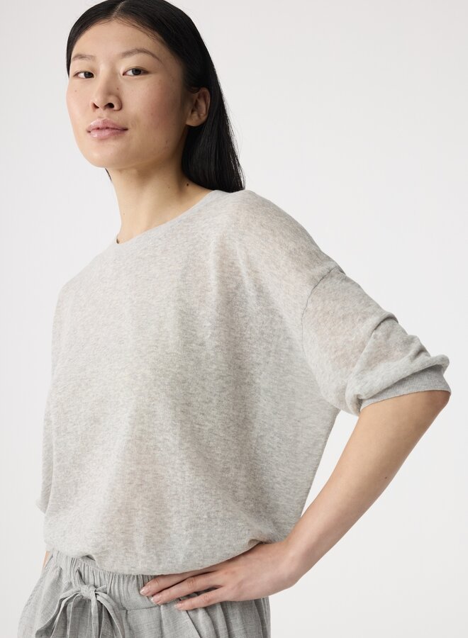 Knit-ted fanes t-shirt grey melange