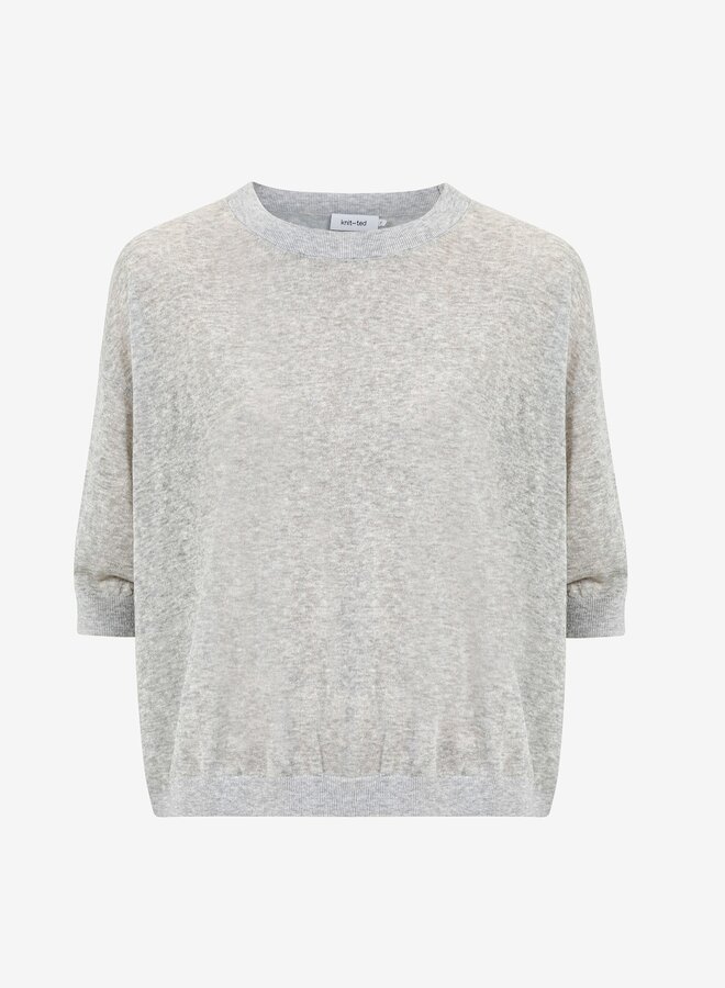 Knit-ted fanes t-shirt grey melange