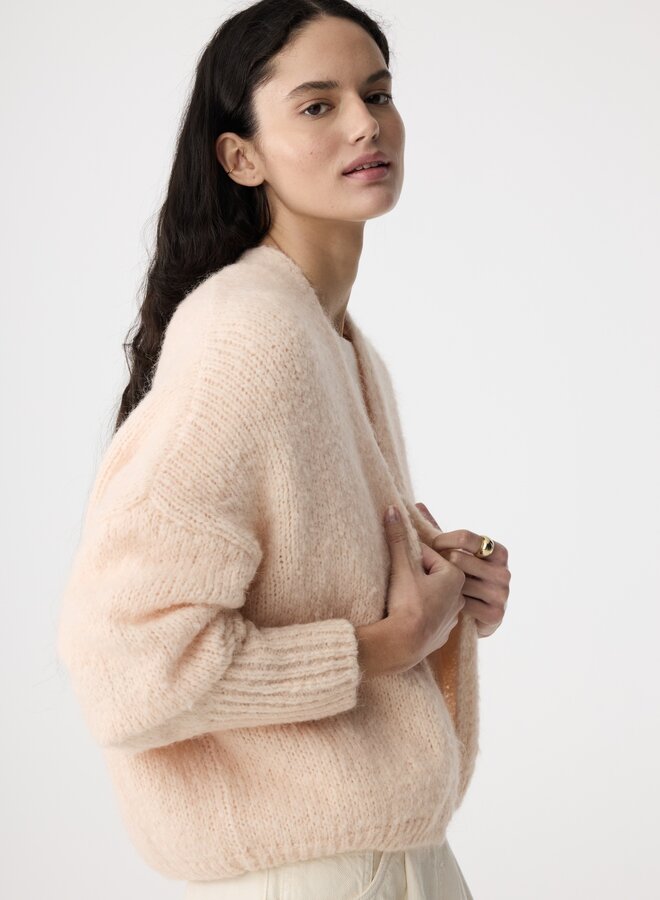 Knit-ted becky cardigan soft rose