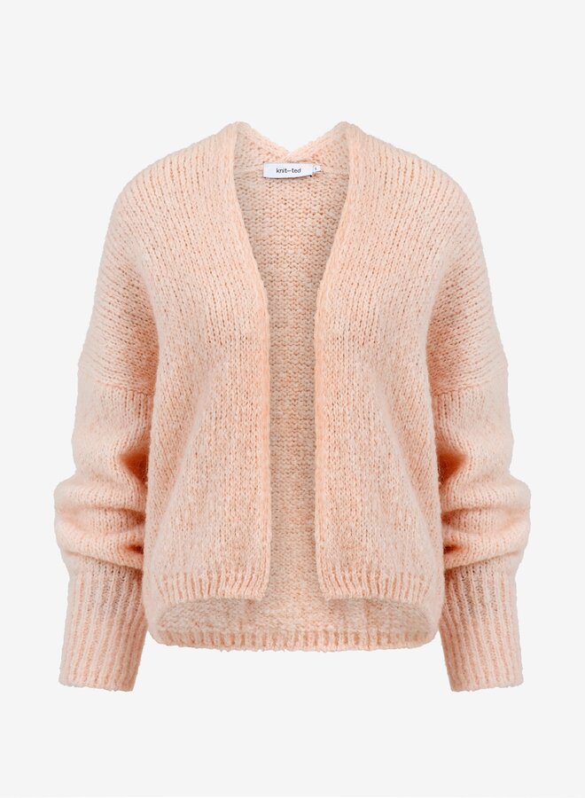 Knit-ted becky cardigan soft rose