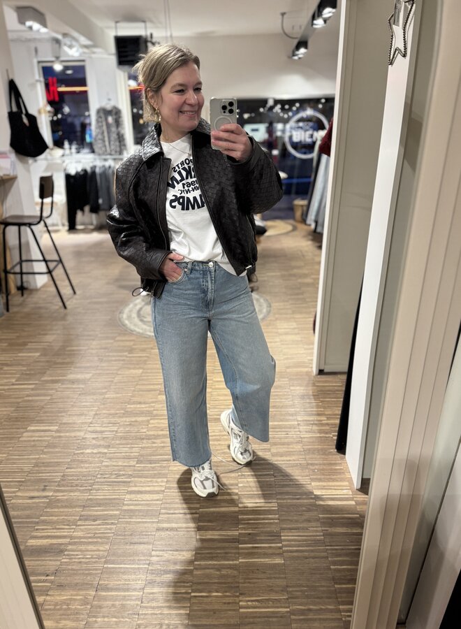 Penn&Ink S26F1807 longsleeve print white/navy