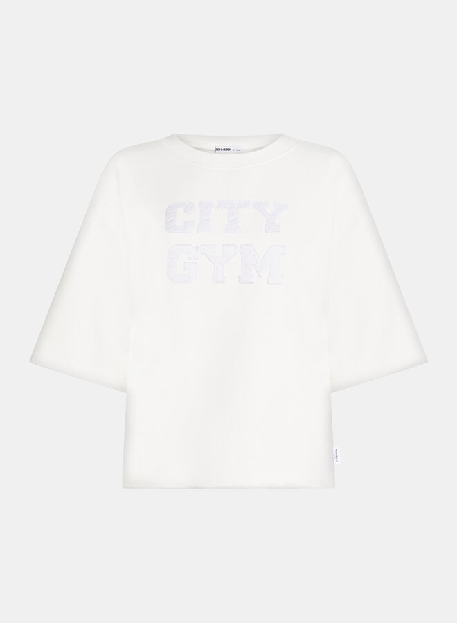 Penn&Ink S26F1835 sweater print ecru/white