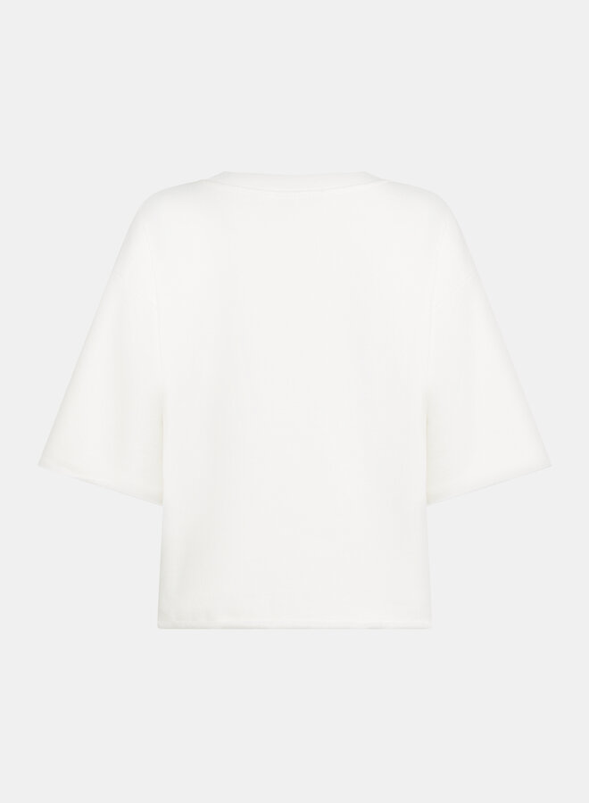 Penn&Ink S26F1835 sweater print ecru/white