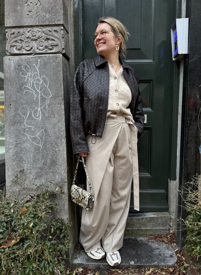 Second F. sharo wrap trousers cashew