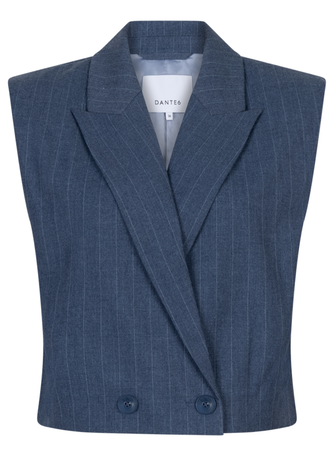 Dante6 S26 jarod pinstripe gilet steel blue
