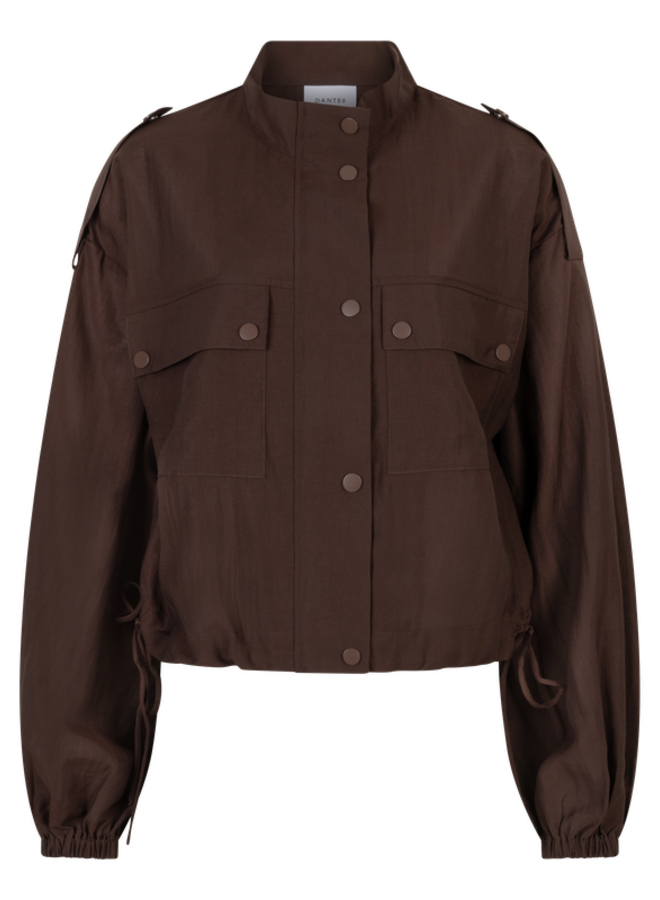 Dante6 mindy sheer cropped jacket chocolate brown