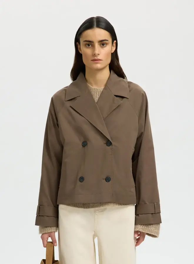 SF cilo short trenchcoat chocolate