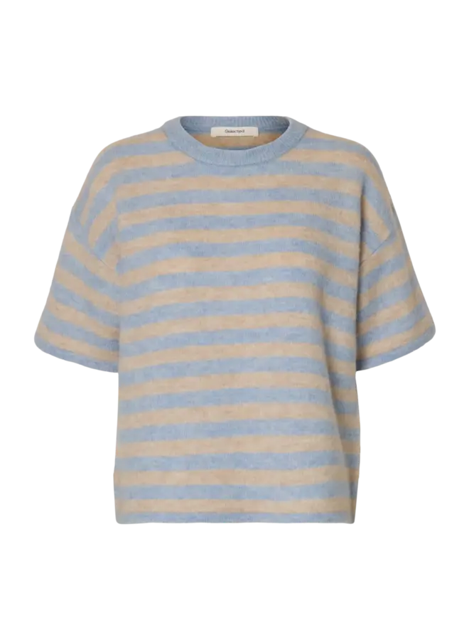 SF lulu 2/4 knit o-neck noos blue