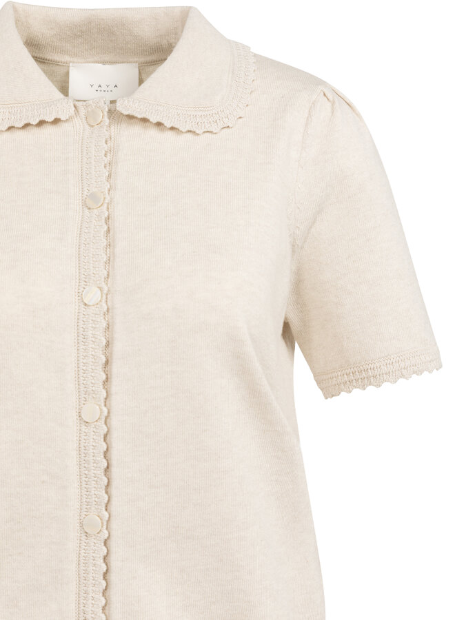 Yaya short sleeve cardigan beige