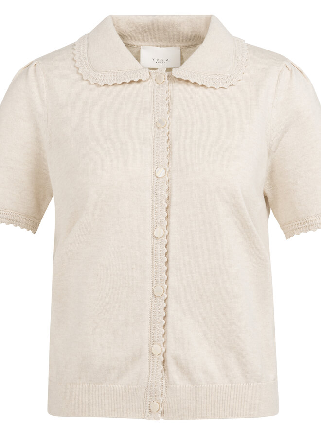 Yaya short sleeve cardigan beige