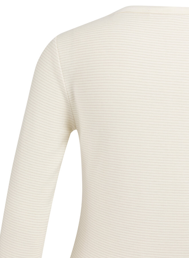 Yaya striped long sleeve top beige