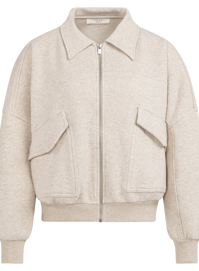 Yaya sweat jacket slate grey