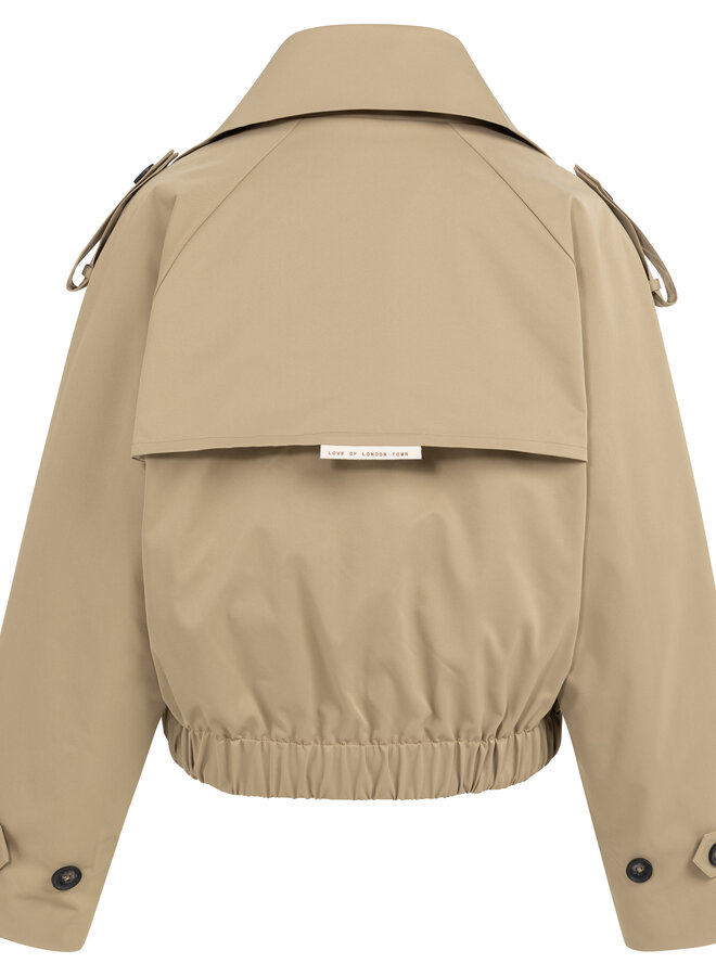 Yaya short trenchcoat jacket khaki green