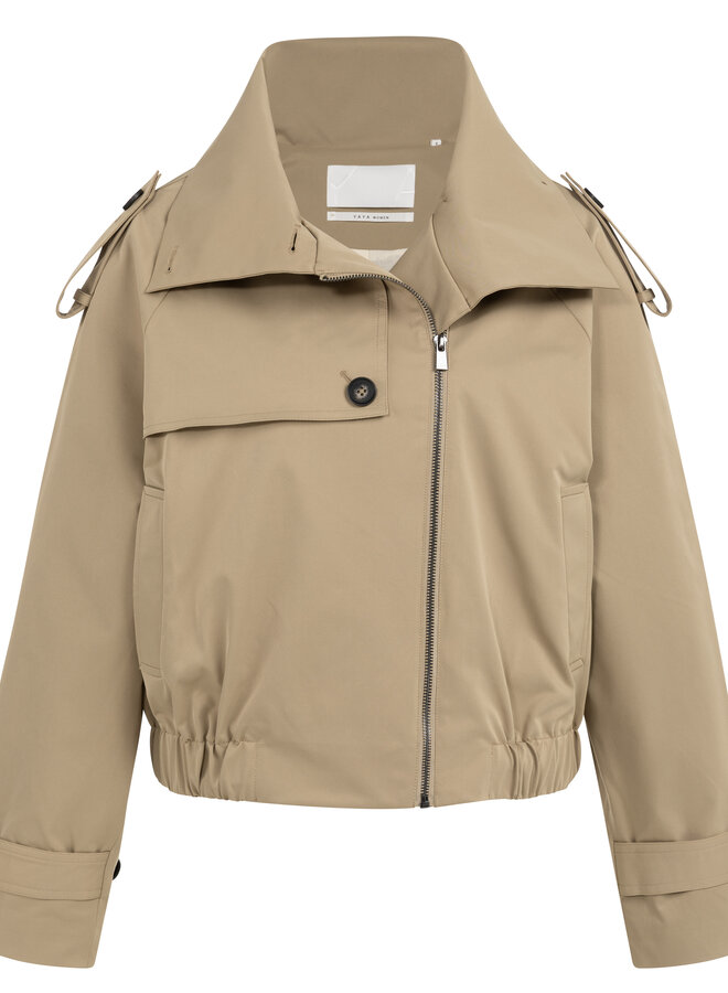 Yaya short trenchcoat jacket khaki green