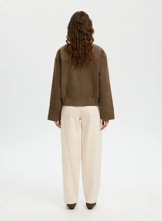 SF aiden suede jacket chocolate