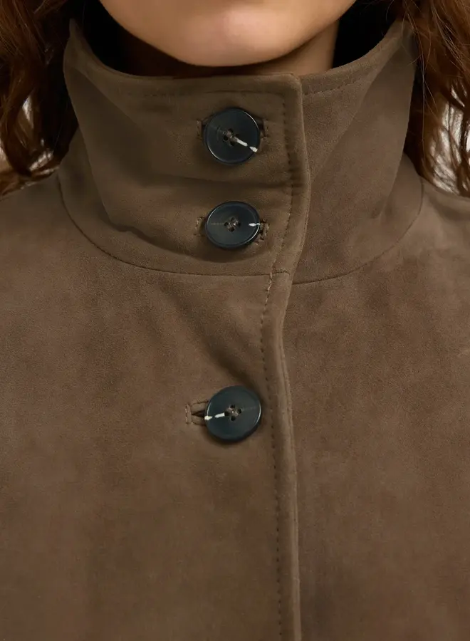 SF aiden suede jacket chocolate